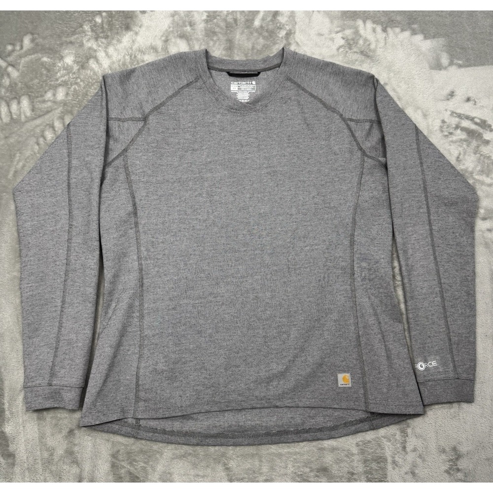 Carhartt Force Shirt Womens XL Gray Long Sleeve Performance Top Tee Work